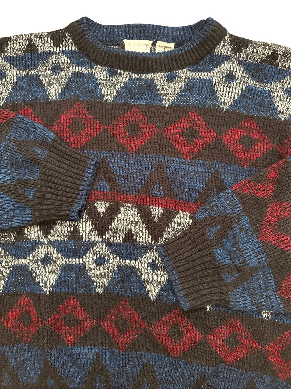 Vintage Winter/Holiday Sweater Unisex Women’s/Men’s Multicolor Acrylic Made Sz L